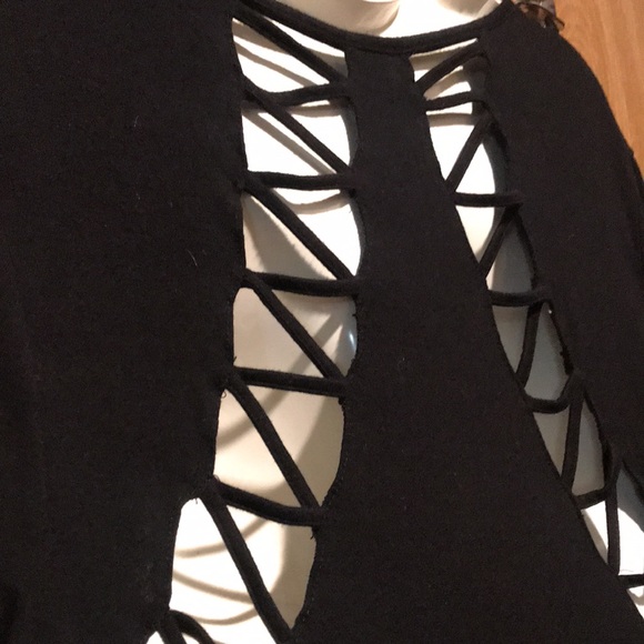 BKE L Black Cut Out Tshirt Lots Of Peekaboo! - Picture 5 of 13